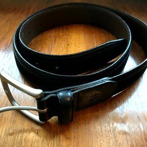 Brooks Brothers Black Suede-Leather Men's Belt, Size 38